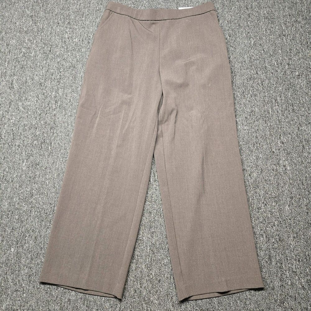 Sag Harbor Stretch Pants Women’s 12P Heather Chocolate Brown NWT Petite Career